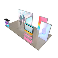 TianlangLed Panneau publicitaire portable personnalisé imprimé UV, caisson lumineux SEG rétroéclairé en tissu, équipement promotionnel facile pour salons professionnels