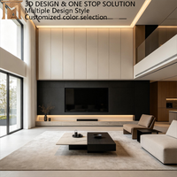 Moderne Integrierte Wohnzimmermöbel mit Aufbewahrungsschränken TV-Ständer Couchtisch-Set Komplettlösung für Maßgefertigtes 3D-Design