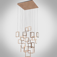 Lustre Suspendu Long Moderne pour Escalier, Hôtel, Loft, Villa, Grand Modèle Personnalisé en Acier Inoxydable Or Rose, LED Réglable