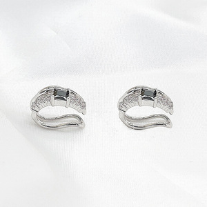 C-shaped Pearl Clip-on Earrings 925 <b>Silver</b> Geometric <b>Studs</b> For Women Gift Fashion Jewelry - Product Image 2
