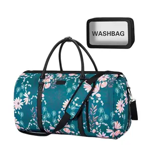 Bolsa de viagem grande personalizada Mergeboon para mulheres, bolsa de viagem grande personalizada para mulheres, mala de pendurar, sacola de roupas RPET, amostra grátis