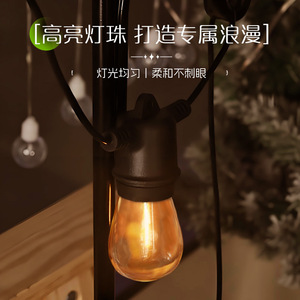 Solar Garden <b>Light</b> String 10 Bulbs LED Warm Color Waterproof Outdoor Camping Decorative <b>Light</b> With <b>Remote</b> <b>Control</b> - Product Image 5