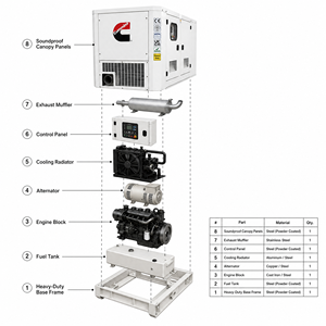 Generador Silencioso de 50 KVA 40kW con 480V, Insonorizado, para Respaldo de Energía en Pequeñas Fábricas, Precio de Fábrica - Product Image 4