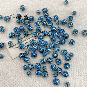 Qunlvsheng Lotus Shape Enamel <b>Beads</b> S925 Sterling <b>Silver</b> Blue Color Scattered <b>Beads</b> For DIY Bracelet Necklace Making - Product Image 1