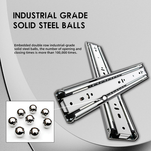 AOLISHENG3セクションQ235冷間圧延鋼51mmヘビーデューティーボールベアリングスライドトラックレールキャビネットスライド家具ハードウェア - Product Image 2