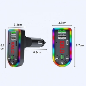 Kit de coche inalámbrico por <span class=keywords><strong>Bluetooth</strong></span> 3.1A 2 USB C tipo C PD, cargador de coche, modulador FM, reproductor Mp3, transmisor FM - Product Image 5