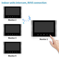 Vidéophone Filaire 4 Fils 7 Pouces, Moniteur Écran LCD Étanche IP65, Interphone