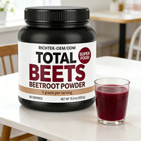 Poudre de Betterave Totale de la Marque Richtek, Certifiée USDA, Végétalienne, Sans Gluten, Sans OGM, Supplément de Betterave, Poudre Super Alimentaire