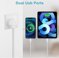 Chargeur USB 3 broches, prise UK 5V 2.1A, adaptateur de voyage universel pour téléphone portable pour iPhone 5 6, charge murale USB