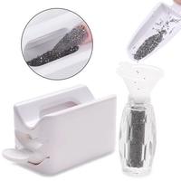 Boîte de rangement multifonction carrée en plastique pour la recyclage des paillettes et de la poudre acrylique pour ongles français