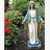 Groothandel Custom Hars Outdoor Gezegend Moeder Virgin Mary Tuin Gazon Standbeelden Religieuze Beeldjes Voor Verkoop