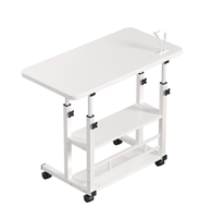 Table d'appoint relevable et réglable en hauteur pour ordinateur portable et bureau d'apprentissage, modèle d'angle blanc
