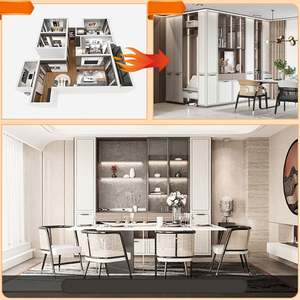 Modern Style High Quality Large Storage Wood <b>Sideboard</b> Wine Cabinet with LED Exquisite Craftsmanship for Dining & Living Room - Product Image 3