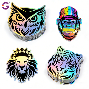 Autocollants holographiques personnalisés avec logo, autocollants adhésifs imperméables pour la décoration d'ordinateurs portables, autocollants découpés holographiques imprimés - Product Image 3