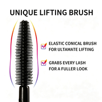 Mascara de marque personnalisée avec brosse unique pour un effet liftant, résistant aux bavures et imperméable, produits de beauté pour les yeux, commande en gros