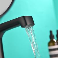 Robinet de lavabo en laiton à monter sur comptoir, 1 poignée, monotrou, cartouche céramique, design moderne, finition chromée, garantie 5 ans