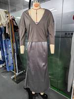 Ensemble élégant deux pièces pour femme : pull et robe longue ajustée à col en V pour l'été