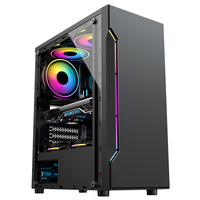 Hongyi Gamer Micro ATX/ATX CASE Vertical SPCC HD Audio ARGB Panneau lumineux avec ventilateur RVB Tours PC pour ordinateurs de jeu