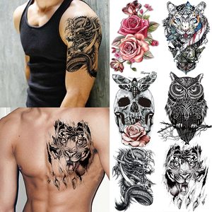 Tatuaggi Temporanei all'Ingrosso Aquila Gufo Lupo Tigre Drago Leone Impermeabili Personalizzati per Uomo - Product Image 3