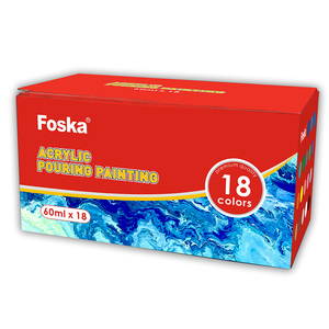 Pintura Acrílica Fluida Foska de 60 ml, 18 Colores, No Tóxica, para Vertido, Arte Fluido, para Estudiantes, Niños y Adultos - Product Image 6