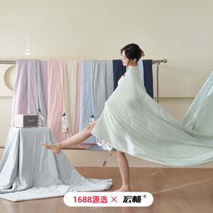 Type A Cooling Summer <b>Blanket</b> Nylon Spandex Solid Color Rectangle Bedding Machine Washable Thin Quilted Air Conditioning <b>Blanket</b> - Product Image 1