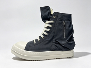 Baskets montantes en toile à bout rond avec détail poche, à lacets et semelle épaisse, chaussures décontractées toutes saisons - Product Image 2