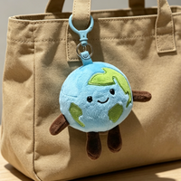 Porte-clés en peluche mignon en forme de Terre, jouet planétaire doux et rembourré, mini pendentif de sac en peluche Kawaii pour cadeau d'enfant, vente en gros