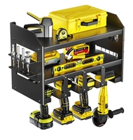 Support mural moderne pliable en métal robuste, organisateur multifonctionnel pour outils électriques de garage, perceuse, tournevis et rangement d'articles divers