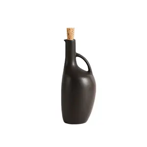 Ceramic oil vinegar sets ceramic pinch and pour stacker oil dispenser bottle