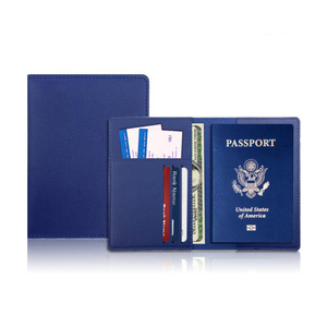 Porte-passeport en cuir gaufré en gros avec porte-cartes <span class=keywords><strong>de</strong></span> crédit, porte-passeport simple fait à la main - Product Image 2