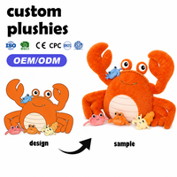 Mascot Boneka Kepiting Raksasa Custom OEM ODM dengan Kepiting Mini Berwarna untuk Hadiah Bisnis Promosi Baby Shower Grosir