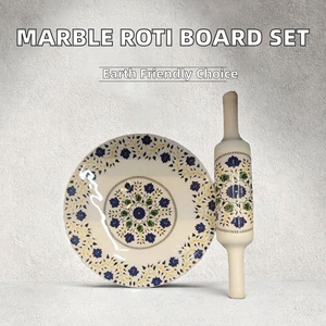 ABK IMPEX Tabla de Madera Ecológica Blanca con Diseño de Mármol para Amasar y Hornear, Estampado Esmaltado, para Hacer Roti, Directo de India - Product Image 2