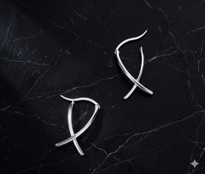 Aros Geométricos Elegantes en Forma de Cruz, Adornos para Orejas de Plata de Ley 925 de Primera Calidad para Mujeres, Atuendos Urbanos Diarios - Product Image 6
