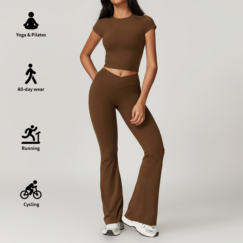 Custom Eco Friendly Recycled Yoga 2 Piece Set Sports Top Bra High Waist Butt Lifting Leggings Suit 2 Piece Yoga Gym Fitness Sets