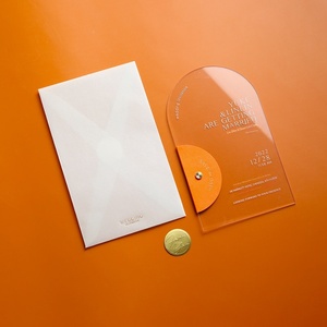 Carte d'invitation de mariage en acrylique à résonance unique - Style créatif haut de gamme européen-<span class=keywords><strong>américain</strong></span> avec illustrations dessinées à la main - Product Image 3