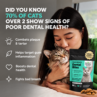 Friandises dentaires pour chats saveur poulet – Haleine fraîche, santé des gencives et des dents, anti-plaque et tartre – Croquantes pour toutes races – Marque privée OEM