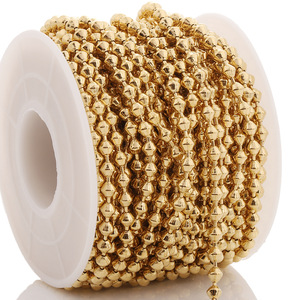 Cadena de cuentas de diamante de acero inoxidable chapada en oro para decoración de joyería y ropa. - Product Image 5