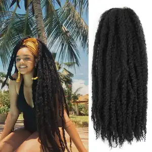 Marley-extensiones de pelo trenzado, fibra sintética Afro, rizado, Marley