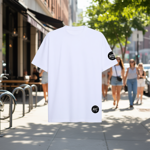 Camiseta Oversize Transpirable para Mujer con Estampado de Logotipo Personalizado, 100% Algodón Jersey, Ajuste Holgado Estilo Urbano para Verano, Teñido Liso, Sin Estampado - Product Image 2