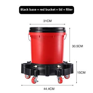 Cubo de lavado de coches móvil multifuncional al por mayor de plástico con herramienta extraíble <span class=keywords><strong>Dolly</strong></span> y herramientas de limpieza de coches lavables - Product Image 6