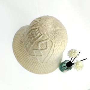 Sombrero de pescador de punto de lana MERINO personalizado de Invierno para mujer, sombrero de cubo de Color sólido Europeo Americano - Product Image 2