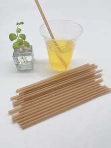 قش قصب السكر القابل للتحلل الحيوي بسعر المصنع، مقاس 6 مم × 210 مم، متوفر بأحجام 6 مم و8 مم و12 مم، مناسب للحفلات والمطاعم ومشروبات الشاي بالفقاعات - Product Image 2