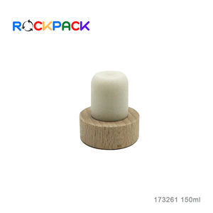 Récipient d'emballage alimentaire en verre vide de 150ml bouteilles en verre de thé au lait de jus avec bouchon en bois - Product Image 5