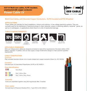 0.6/1KV U1000 <span class=keywords><strong>R02V</strong></span> 4*35 + 16Mm ² CABLE DE PUISSANCE CUIVRE CONDUCTEUR XLPE ISOLATION PVC GAINE MULTICORES - Product Image 3