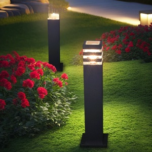 โคมไฟ LED IP65สวนสีดำกันน้ำทนทานต่อสภาพอากาศโคมไฟเสากระจกสีขาวอบอุ่นสำหรับลานกลางแจ้ง - Product Image 4