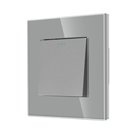 TAWOIA EU Standard luxe panneau de verre LED interrupteurs de lumière 1/2/3 voies bouton poussoir de réinitialisation 16A interrupteur mural voyants CE ROHS