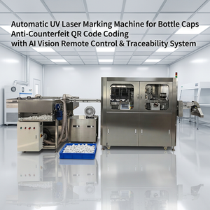 Machine de marquage laser UV automatique pour bouchons de bouteilles, codage de codes QR anti-contrefaçon avec vision IA, télécommande et traçabilité - Product Image 3