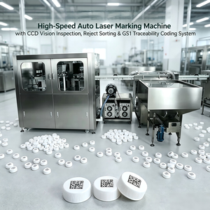 Máquina Automática Todo en Uno para Grabado Láser y Inspección Visual de Tapas con Rechazo y Clasificación - Solución de Codificación Trazable GS1 - Product Image 2
