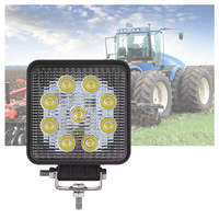 Luz de Trabajo LED Cuadrada de Aluminio de 12-36V con 27W de Lúmenes para UTV/Camiones/SUV/ATV