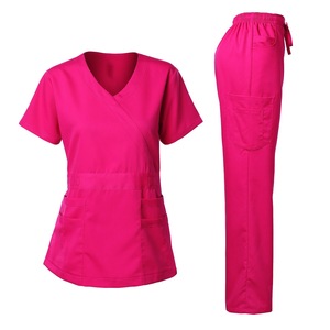 Women Scrub Set V-Neck <b>Top</b> And Pants Moisture Wicking Lightweight Medical Uniforms For Clinic Surgery Hospital Use - Product Image 3